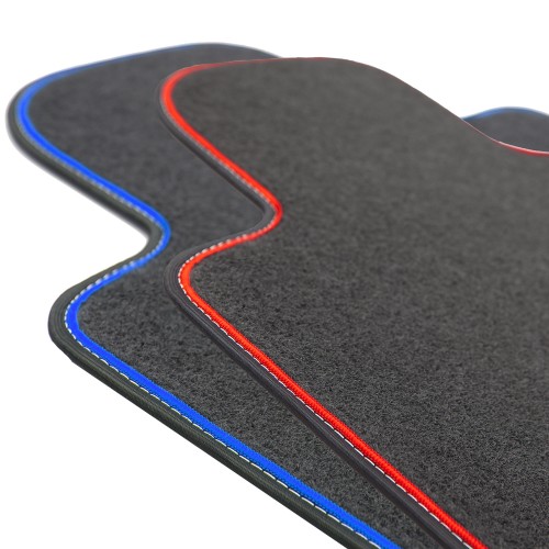 Velor car floor mats with tape